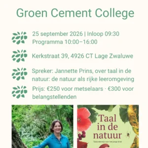 Groen Cement college: 25 september 2026